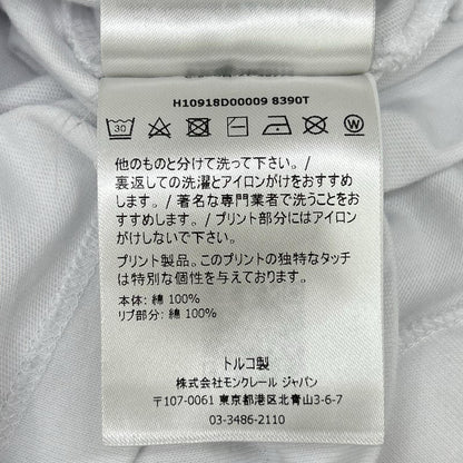 MONCLER モンクレール 21年製 LS T-SHIRT ホワイト コットン ロゴシルエット クルーネック ロングスリーブカットソー トップス