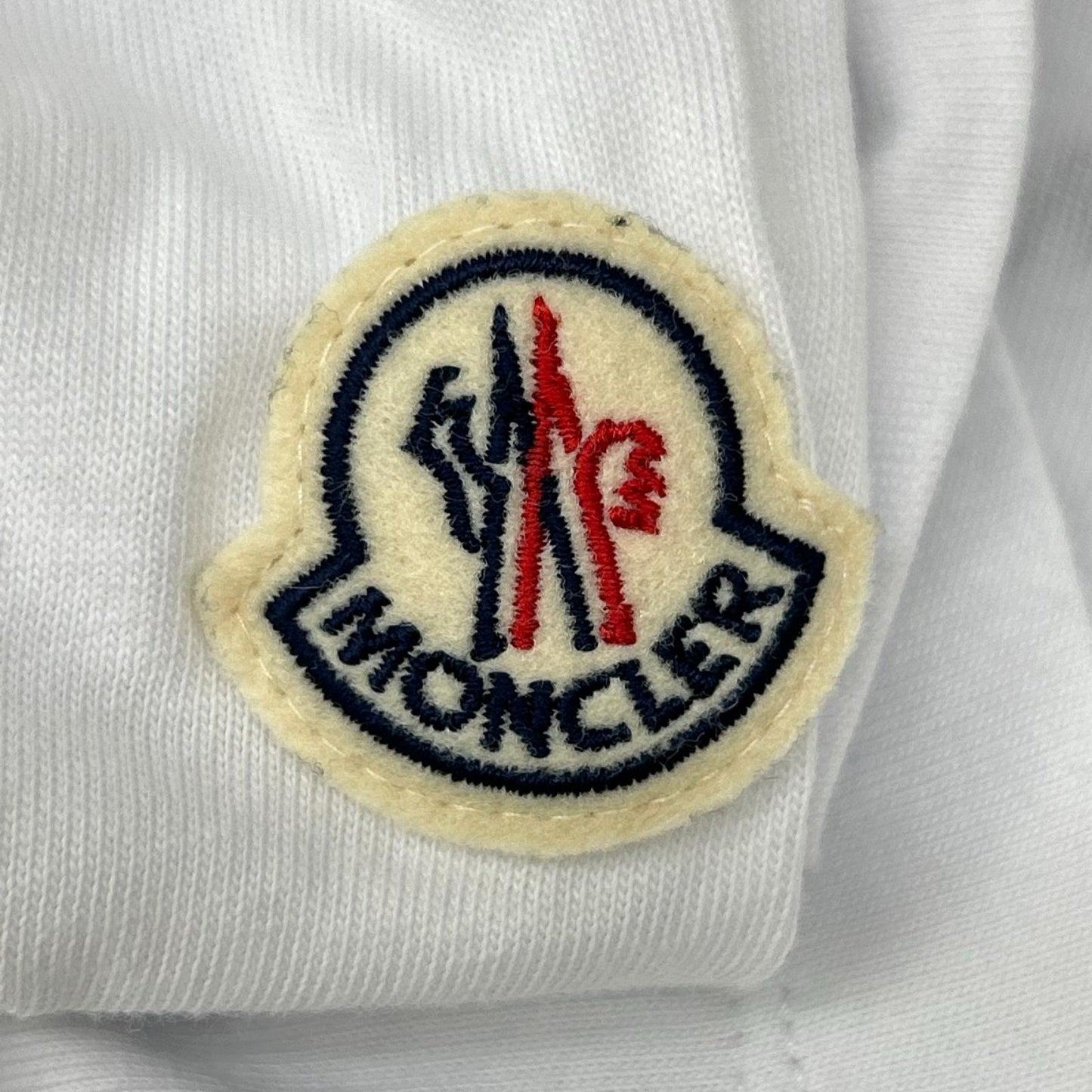 MONCLER モンクレール 21年製 LS T-SHIRT ホワイト コットン ロゴシルエット クルーネック ロングスリーブカットソー トップス