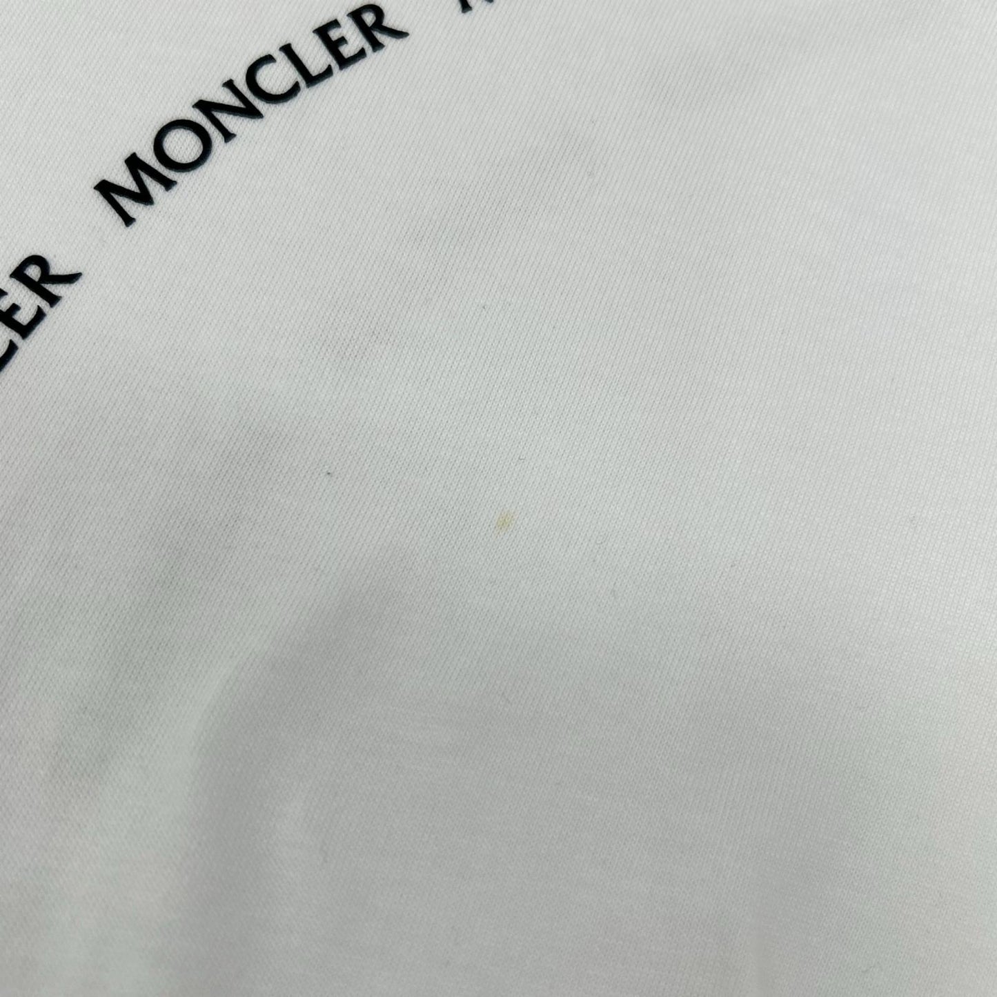 MONCLER モンクレール 21年製 LS T-SHIRT ホワイト コットン ロゴシルエット クルーネック ロングスリーブカットソー トップス