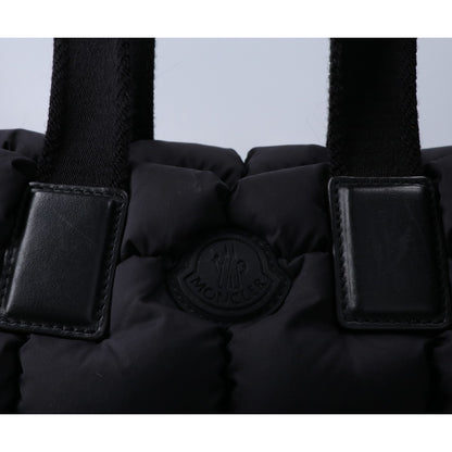 MONCLER モンクレール 24年製 MINI CARADOC/ミニカラドック ブラック キルティングナイロン ラバーロゴ 2WAYダウントートバッグ ショルダーバッグ
