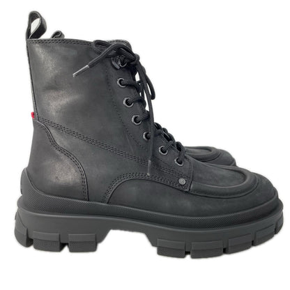 MONCLER モンクレール 【美品】HEVEA CITY スムースレザー ラバーロゴ レースアップ アンクルブーツ シューズ