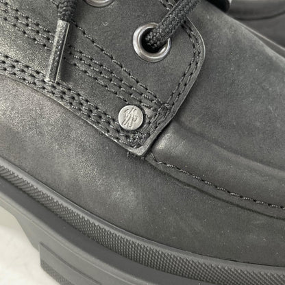 MONCLER モンクレール 【美品】HEVEA CITY スムースレザー ラバーロゴ レースアップ アンクルブーツ シューズ
