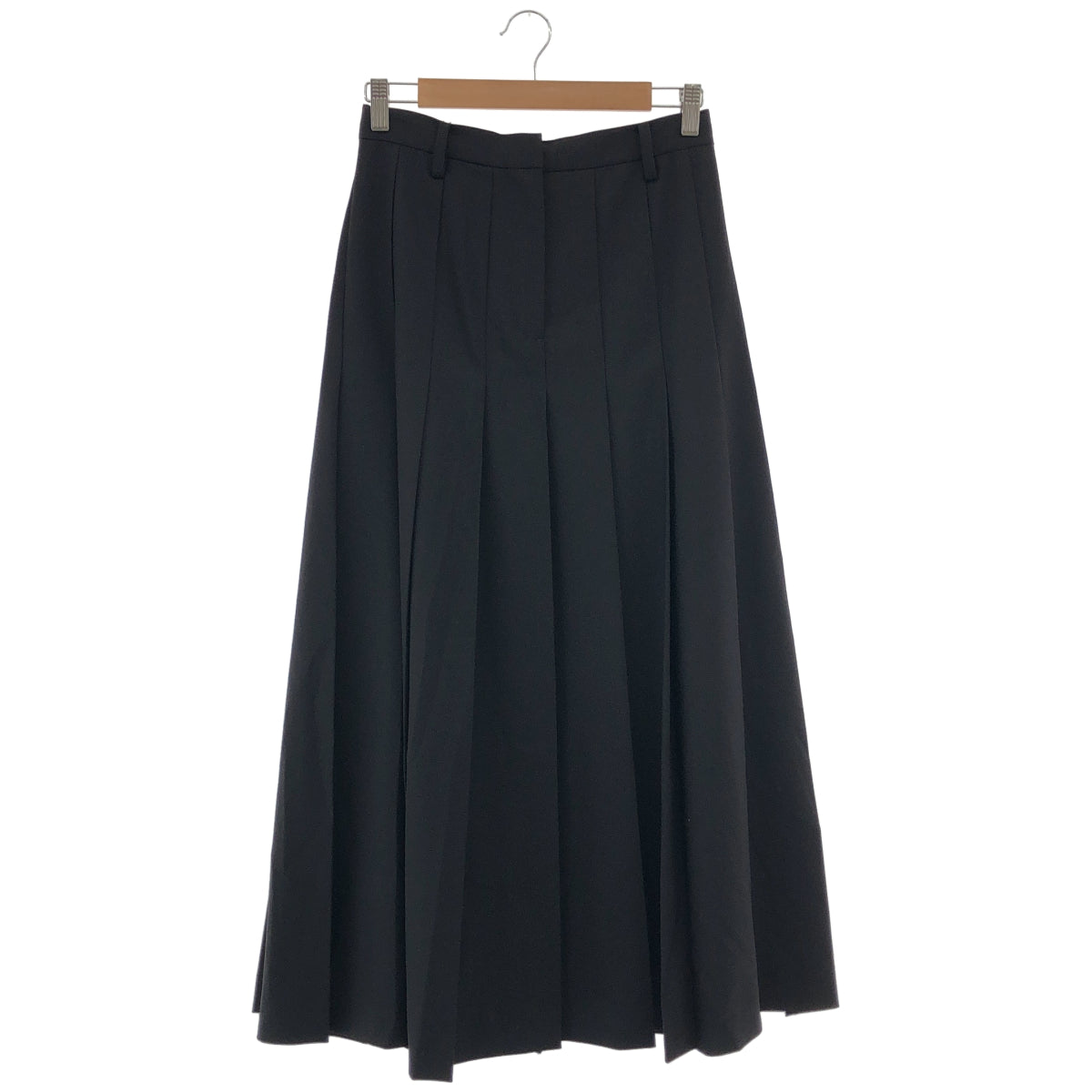 CLANE クラネ 25AW ブラック ワイドプリーツロングスカート ボトムス