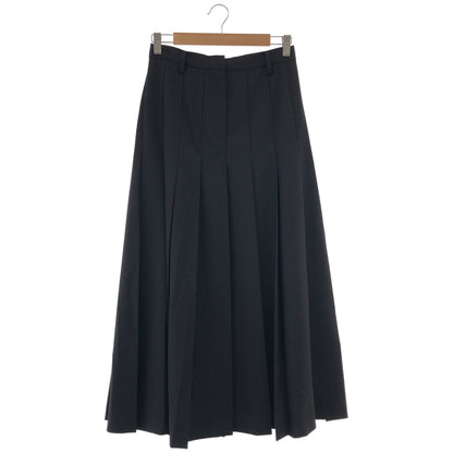 CLANE クラネ 25AW ブラック ワイドプリーツロングスカート ボトムス