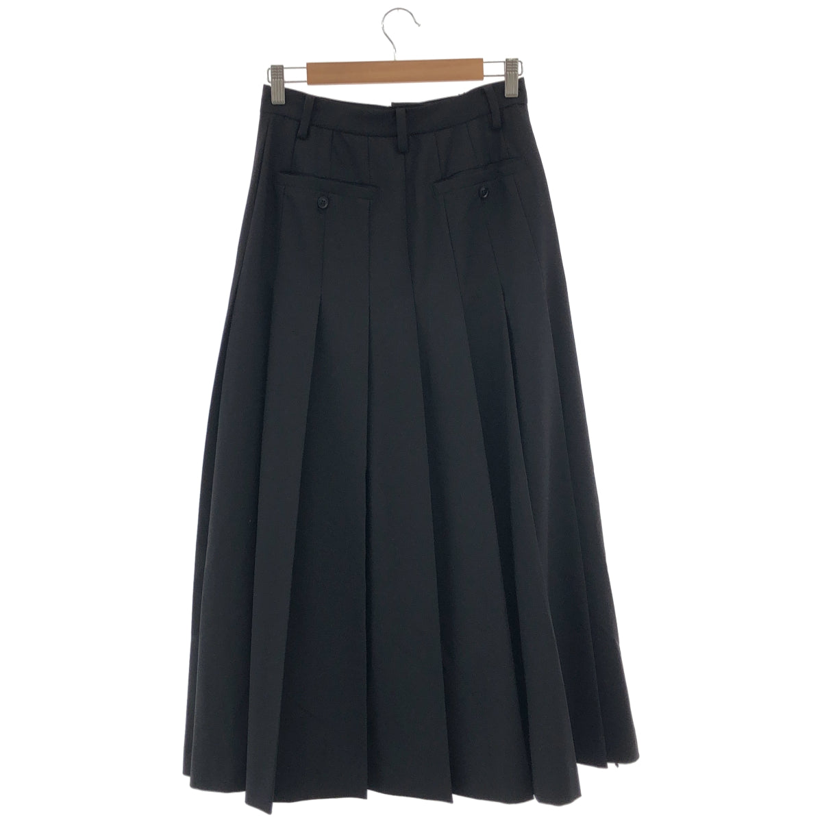 CLANE クラネ 25AW ブラック ワイドプリーツロングスカート ボトムス