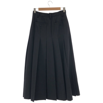 CLANE クラネ 25AW ブラック ワイドプリーツロングスカート ボトムス
