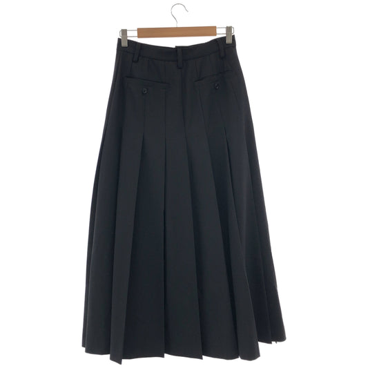 CLANE クラネ 25AW ブラック ワイドプリーツロングスカート ボトムス