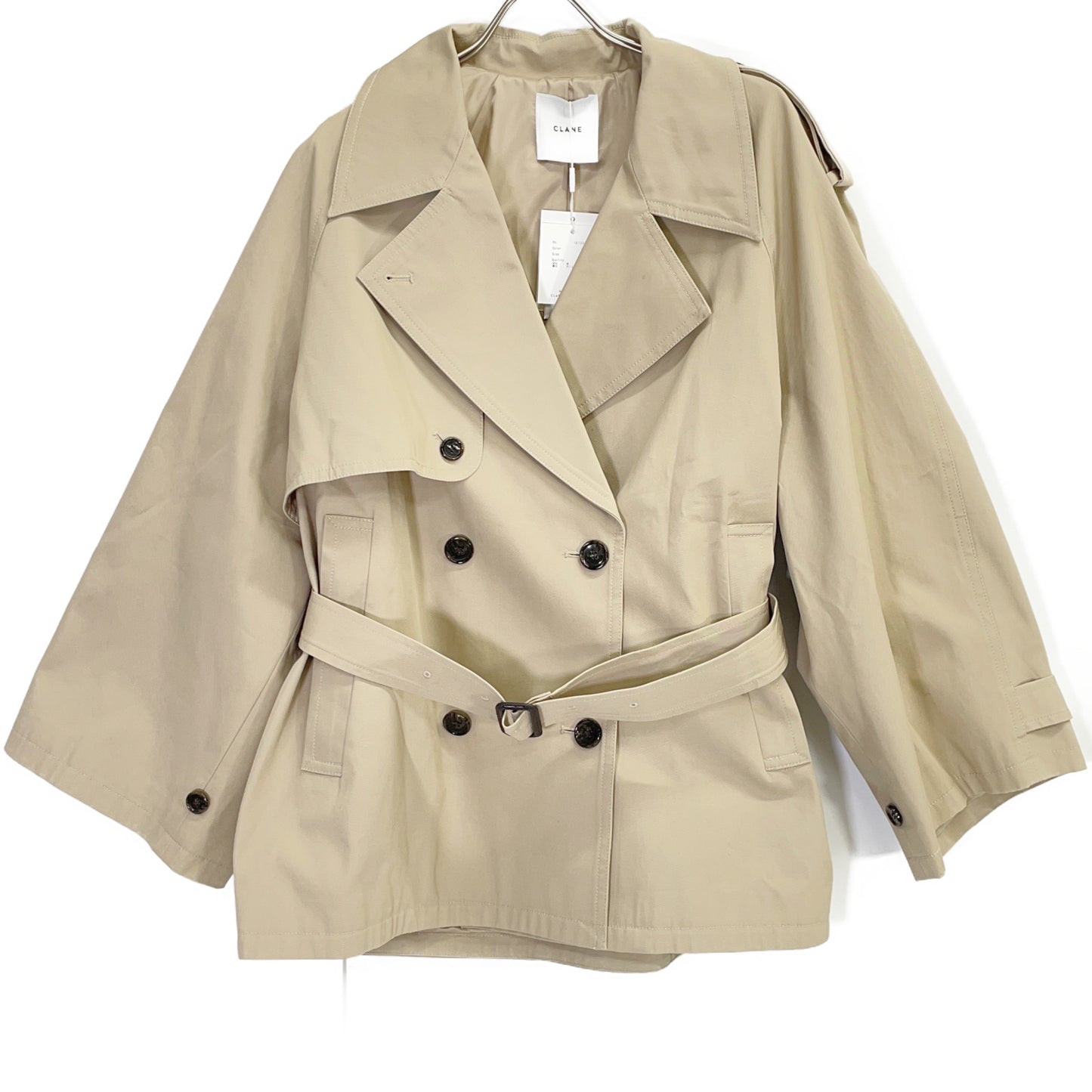 CLANE クラネ 25SS 18103-0422 ベージュ オーバー ショート トレンチコート コート