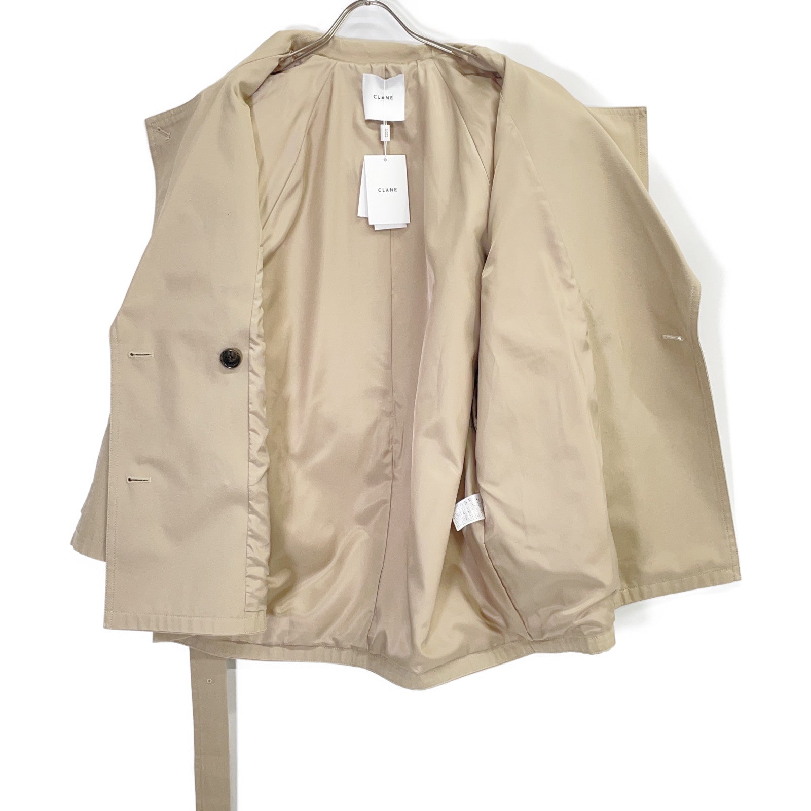 CLANE クラネ 25SS 18103-0422 ベージュ オーバー ショート トレンチコート コート