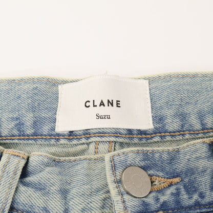 CLANE クラネ 【×Suzu Hirose】24AW ライトブルー タックワイドデニムパンツ ボトムス