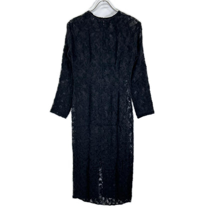 CLANE クラネ 24AW ブラック フラワー ジャガード ウェストドレープ ワンピース ワンピース