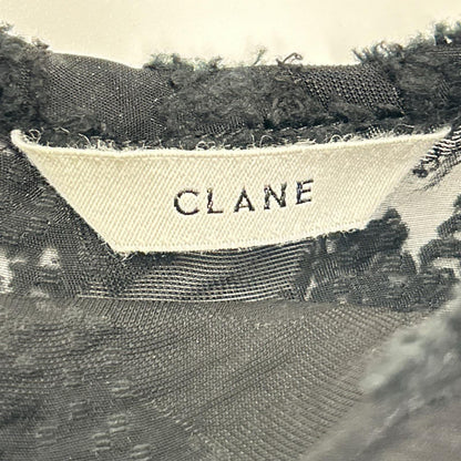 CLANE クラネ 24AW ブラック フラワー ジャガード ウェストドレープ ワンピース ワンピース