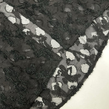 CLANE クラネ 24AW ブラック フラワー ジャガード ウェストドレープ ワンピース ワンピース