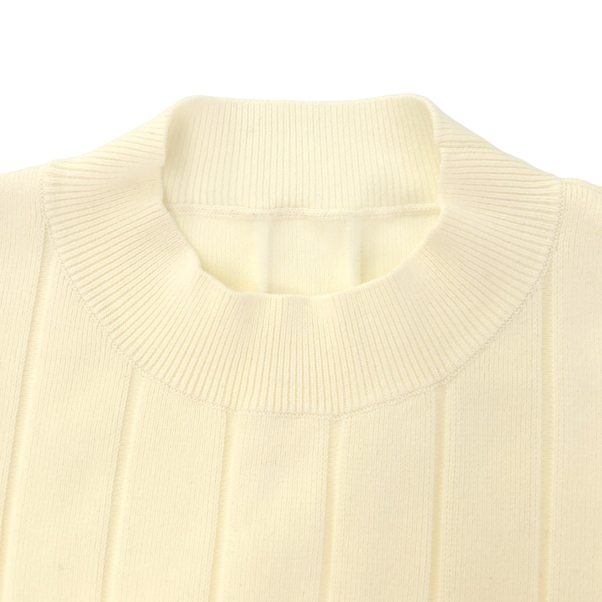 Spick&Span スピック＆スパン ホワイト ハイツイストコットンニットワンピース トップス