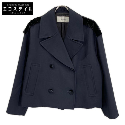 ADORE アドーア 531-5250740 25年製 ネイビー ベルベットボタン ダブルブレストテーラードショートジャケット ジャケット