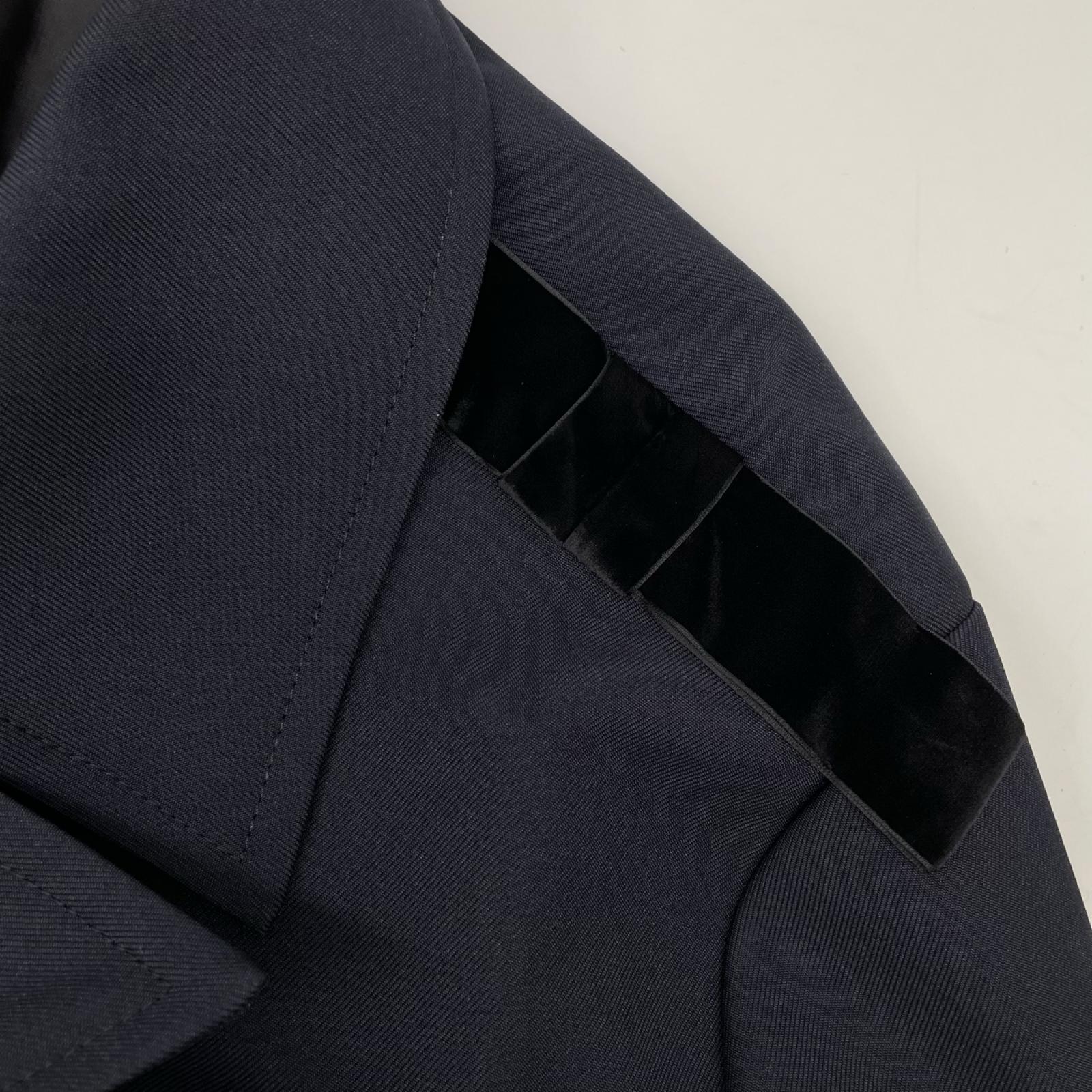 ADORE アドーア 531-5250740 25年製 ネイビー ベルベットボタン ダブルブレストテーラードショートジャケット ジャケット