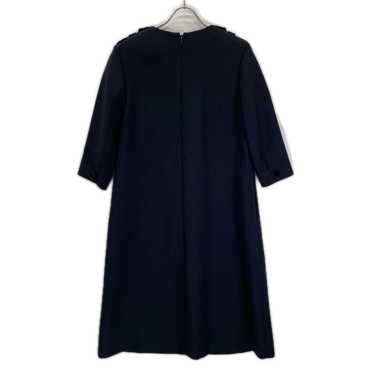 ADORE アドーア 531-5240740 25年製 ネイビー ベルベットボタン Vネックワンピース ワンピース