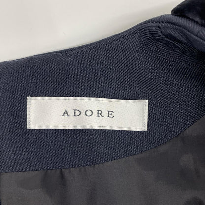 ADORE アドーア 531-5240740 25年製 ネイビー ベルベットボタン Vネックワンピース ワンピース