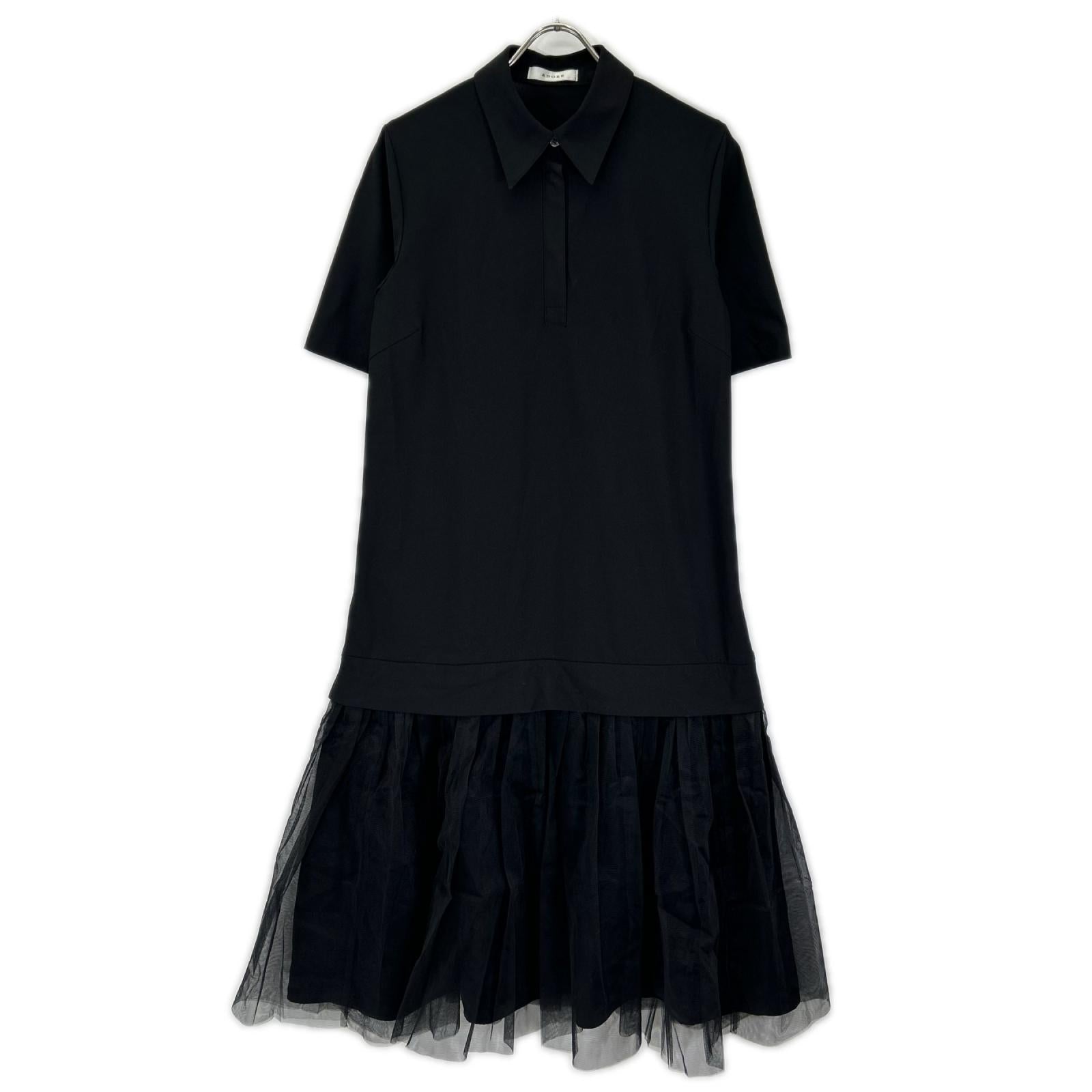 ADORE アドーア 531-5140521 25年製 ブラック メモリートリコットワンピース ワンピース