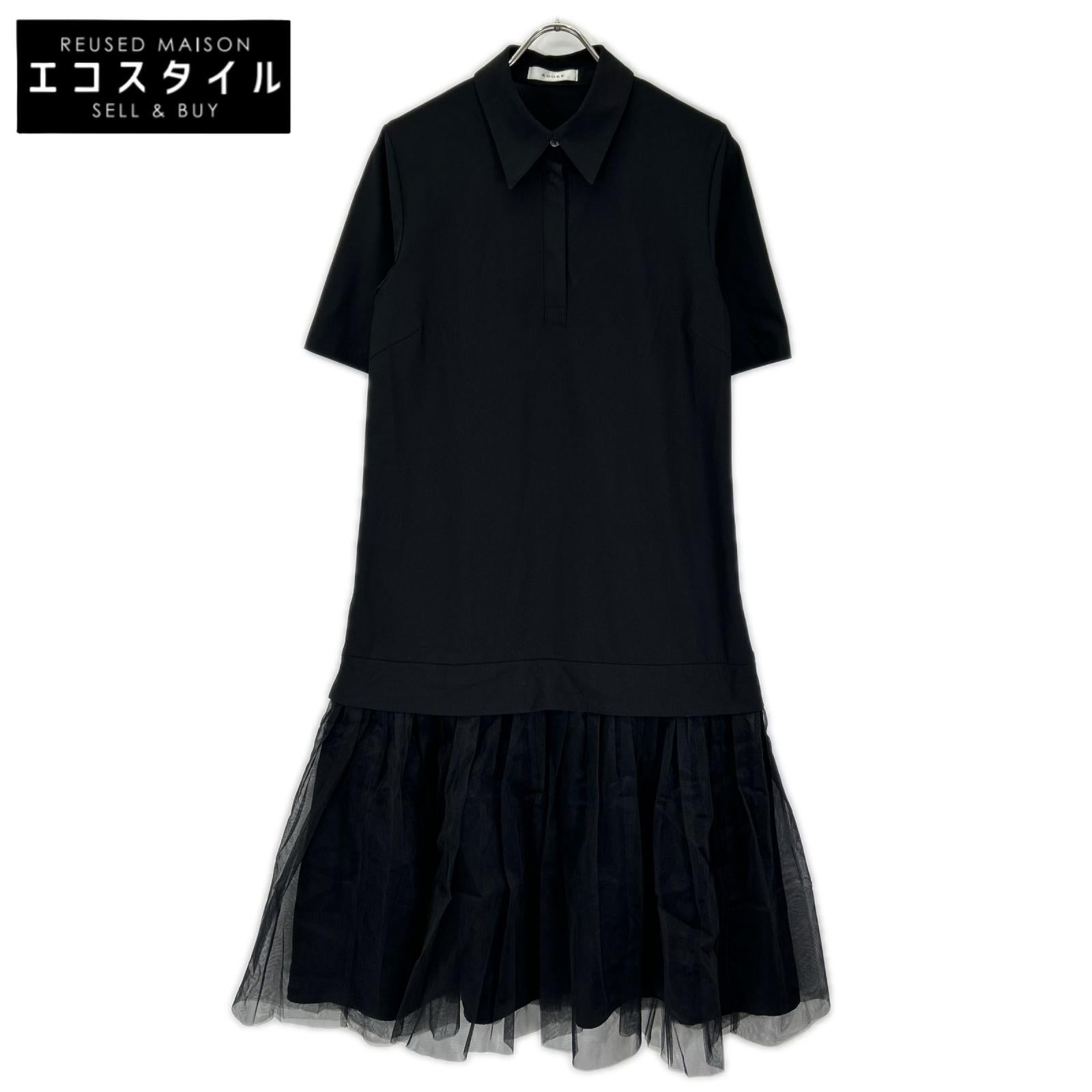 ADORE アドーア 531-5140521 25年製 ブラック メモリートリコットワンピース ワンピース