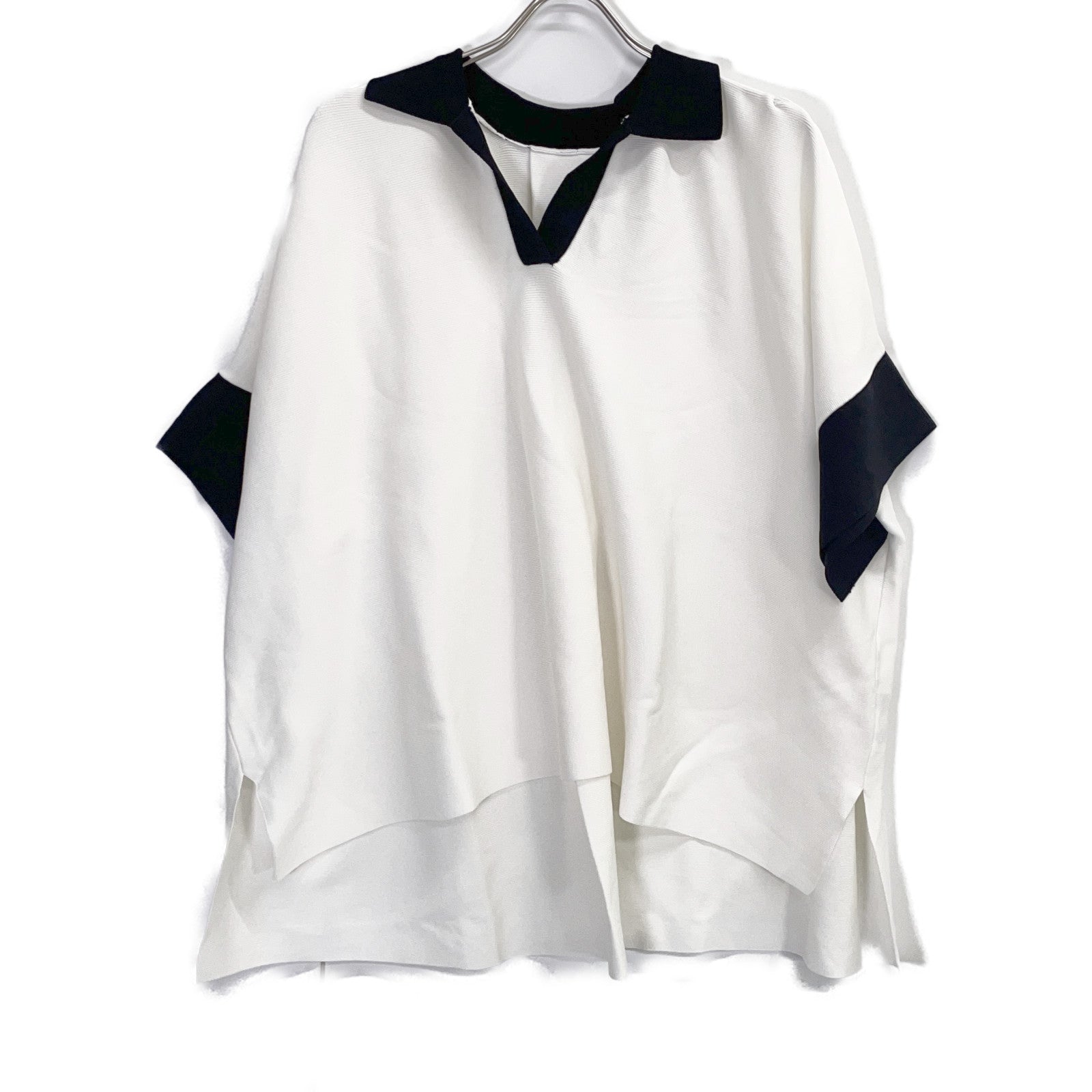 ADORE アドーア 531-6170332 26SS ホワイト バイカラーポロニット トップス