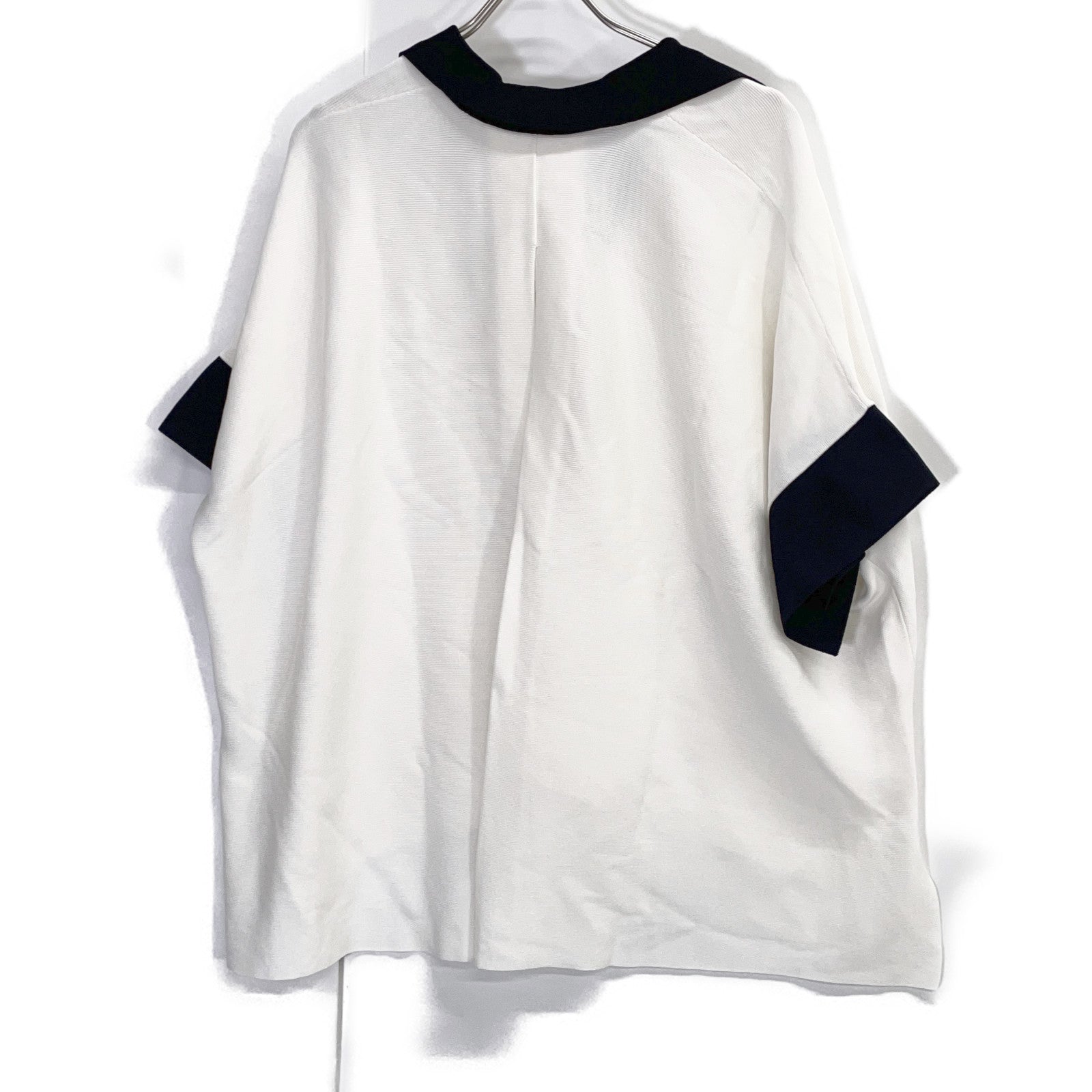 ADORE アドーア 531-6170332 26SS ホワイト バイカラーポロニット トップス