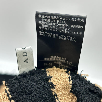ADORE アドーア 531-5270616 25年製 ブラック×キャメル ツィーディーボーダーニット トップス