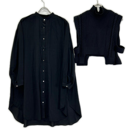 ADORE 531-2210115 black airy cable-knit vest with long shirt