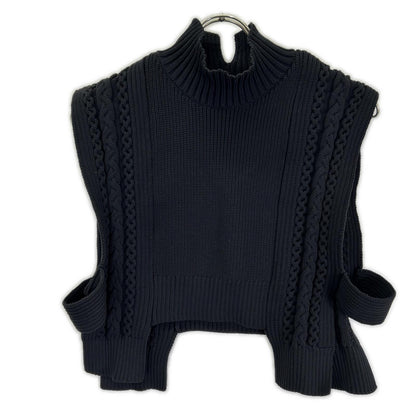 ADORE 531-2210115 black airy cable-knit vest with long shirt
