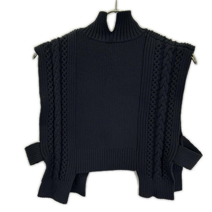 ADORE 531-2210115 black airy cable-knit vest with long shirt