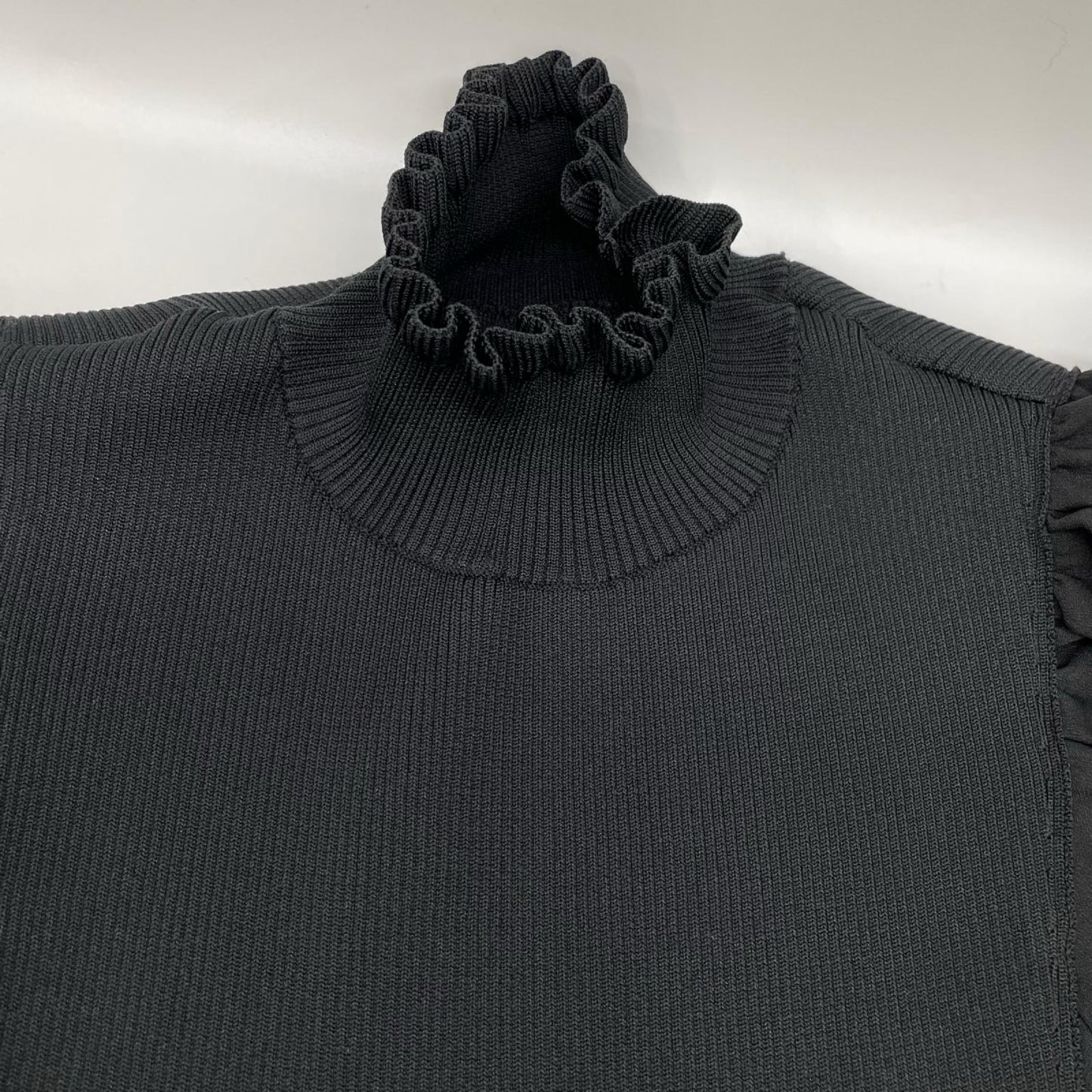 ADORE アドーア 531-1210922 ブラック ニットドッキングジョーゼットブラウス ワンピース