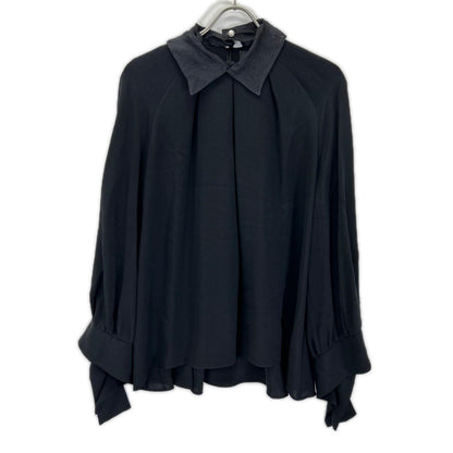 ADORE アドーア 【BLACK LABEL】531-0210941 ブラック カラー付きタックブラウス トップス