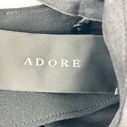 ADORE アドーア 【BLACK LABEL】531-0210941 ブラック カラー付きタックブラウス トップス