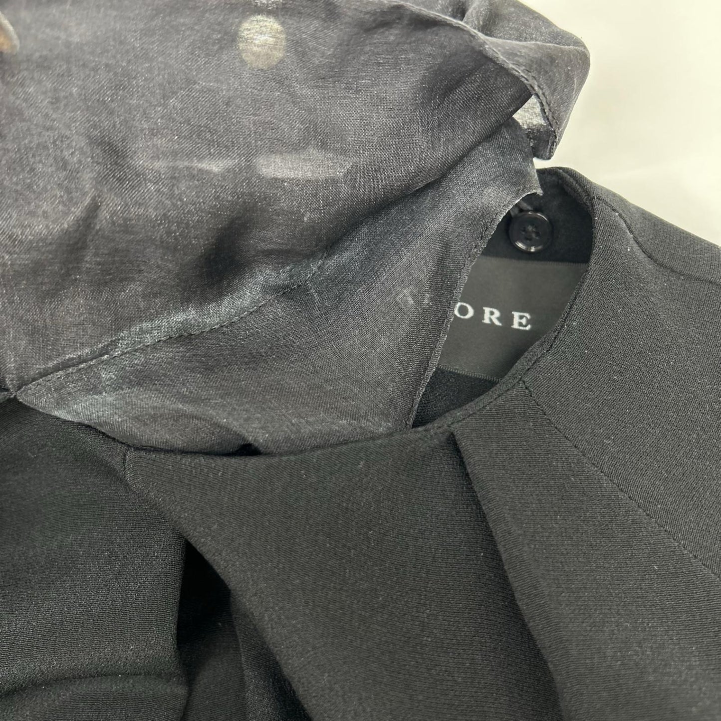 ADORE アドーア 【BLACK LABEL】531-0210941 ブラック カラー付きタックブラウス トップス