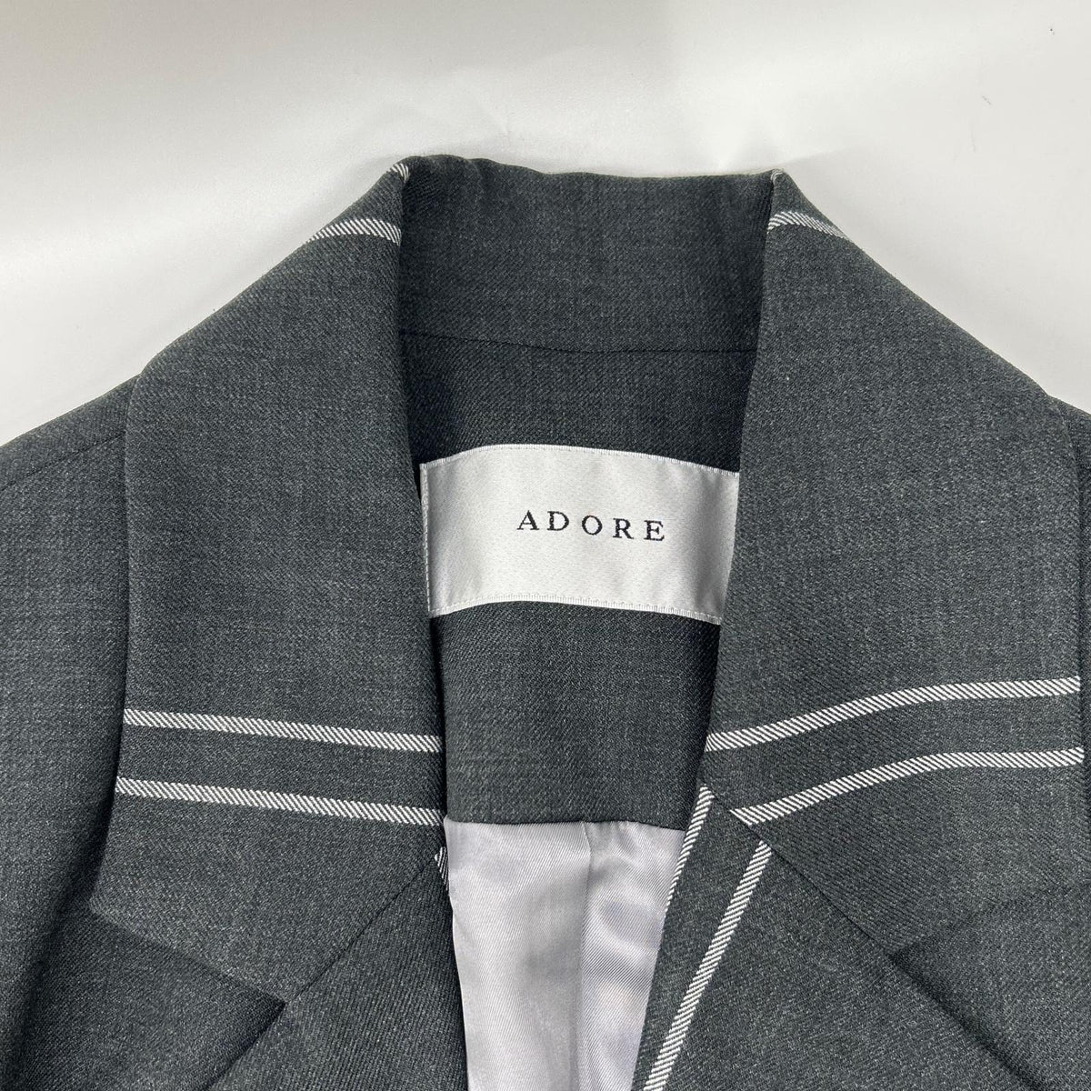 ADORE アドーア 531-0152113 グレー ウール混 チェックサイドスリットチェスターコート コート