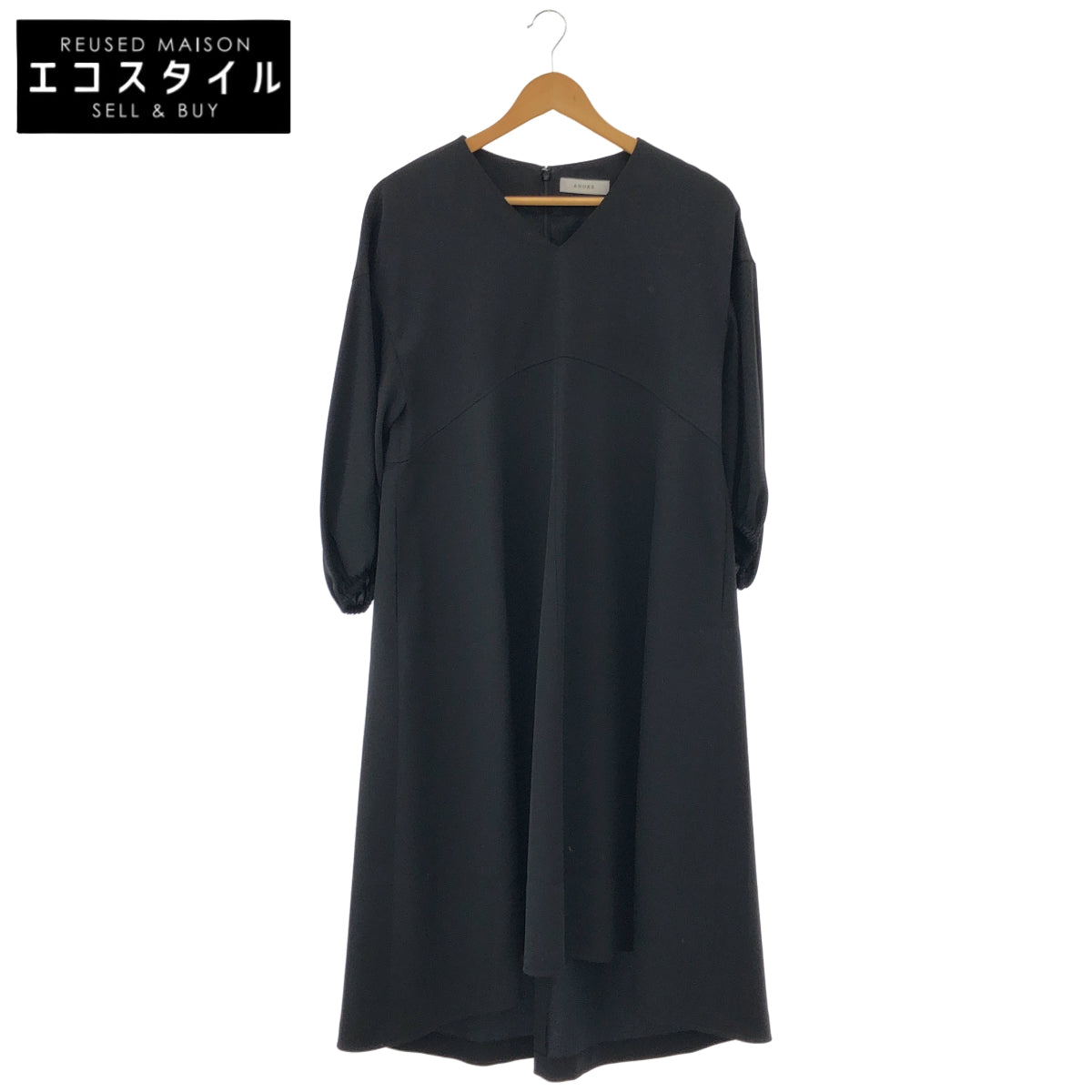 ADORE アドーア 531-9140303 ブラック ドライクロスAラインワンピース トップス