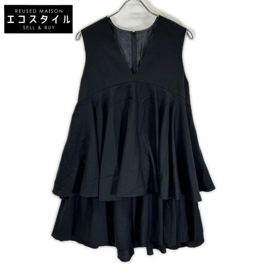 LE PHIL 534-4210018 Made in 2024 Black dry wool gilet blouse Dress