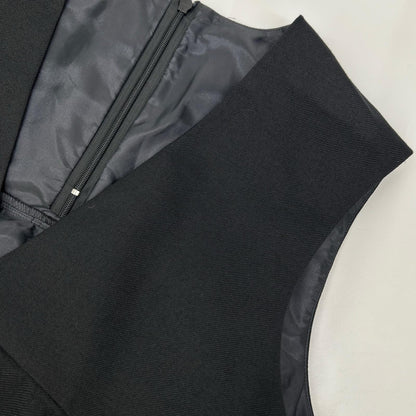 LE PHIL 534-4210018 Made in 2024 Black dry wool gilet blouse Dress