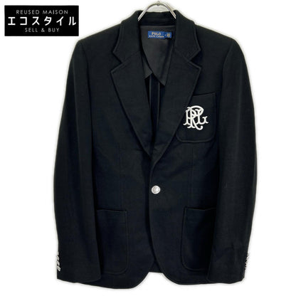 POLO by Ralph Lauren 211795348001 Black embroidered logo double-knit jacquard blazer single-breasted jacket Jacket