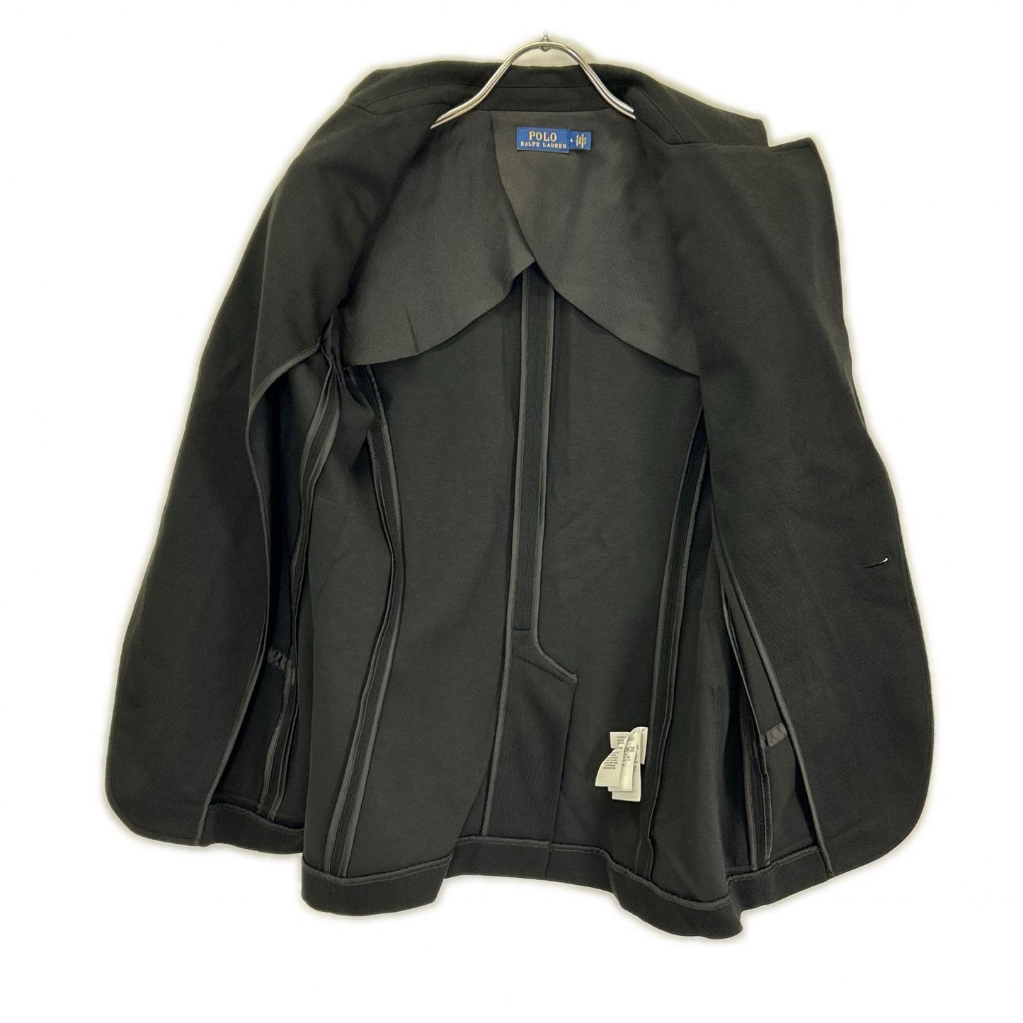 POLO by Ralph Lauren 211795348001 Black embroidered logo double-knit jacquard blazer single-breasted jacket Jacket