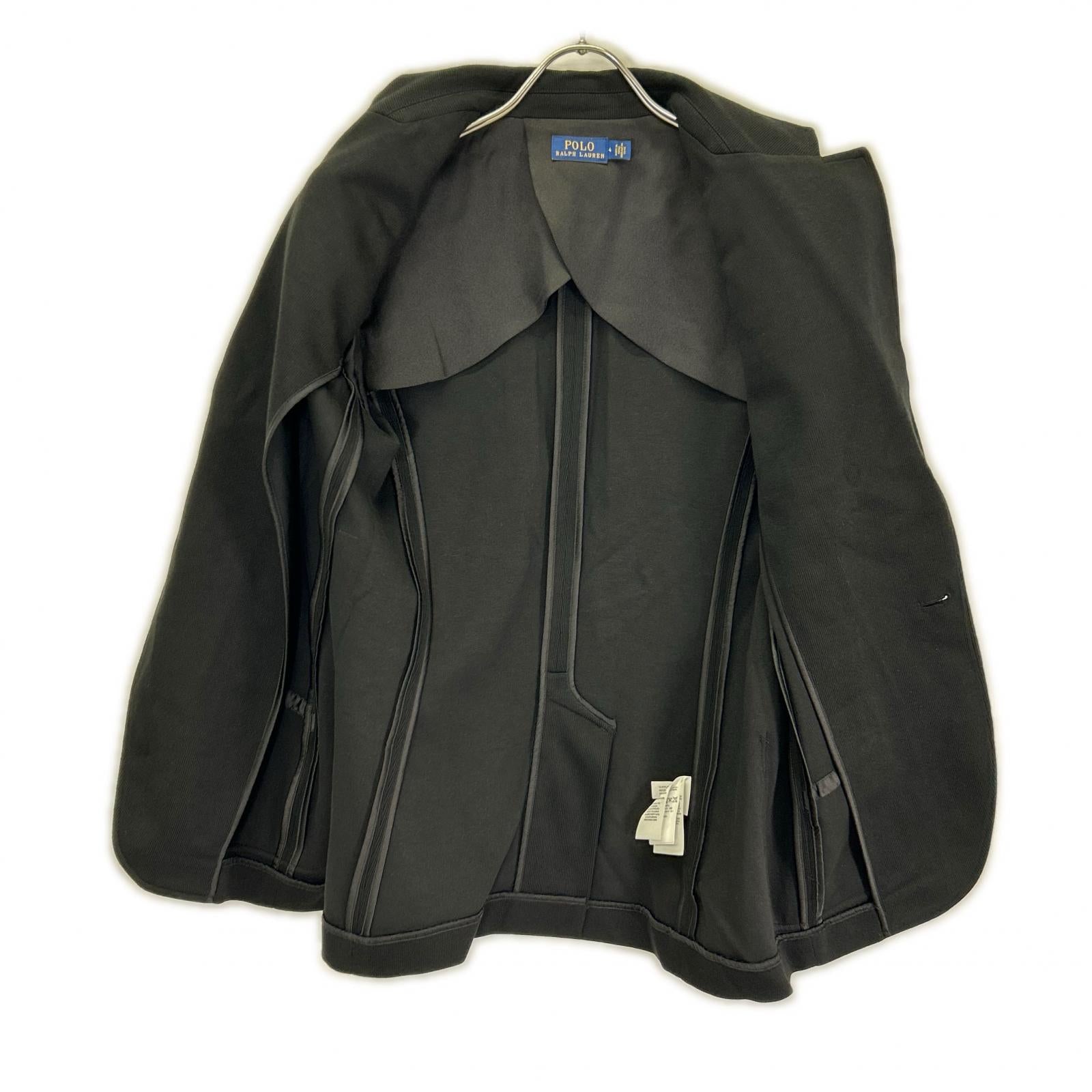 POLO by Ralph Lauren 211795348001 Black embroidered logo double-knit jacquard blazer single-breasted jacket Jacket