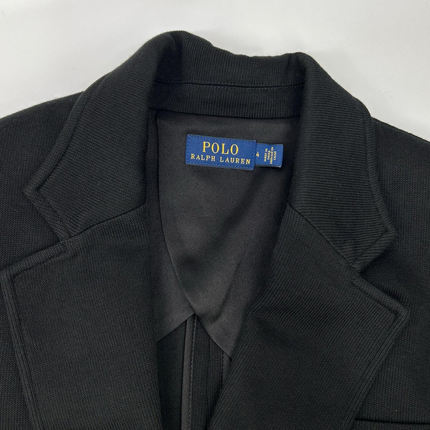 POLO by Ralph Lauren 211795348001 Black embroidered logo double-knit jacquard blazer single-breasted jacket Jacket