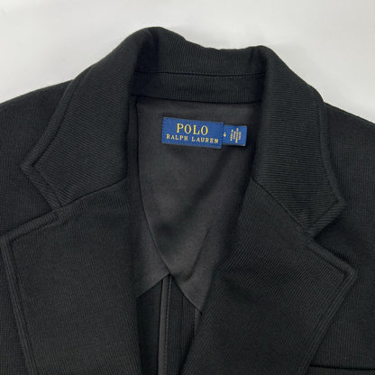 POLO by Ralph Lauren 211795348001 Black embroidered logo double-knit jacquard blazer single-breasted jacket Jacket