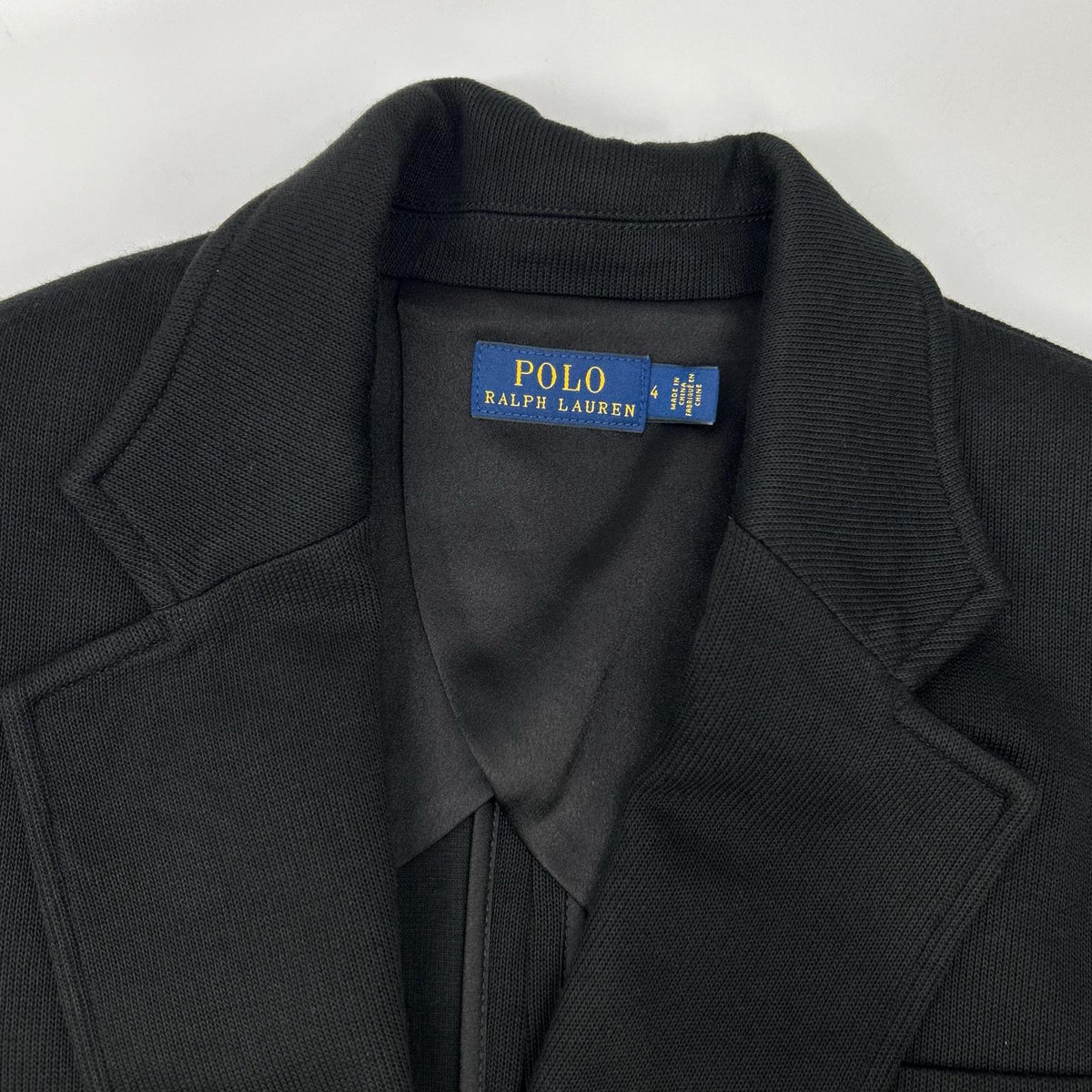 POLO by Ralph Lauren 211795348001 Black embroidered logo double-knit jacquard blazer single-breasted jacket Jacket