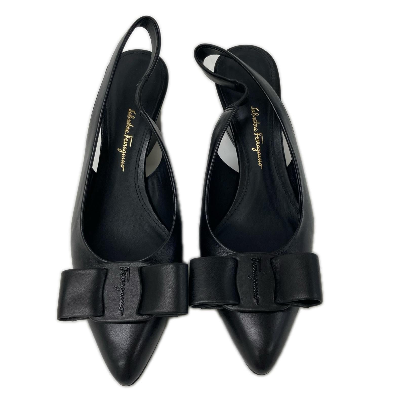 SalvatoreFerragamo サルバトーレフェラガモ 【美品】VIVA ヴィヴァ ヴァラリボン ポインテッドトゥ スリングバック パンプス シューズ
