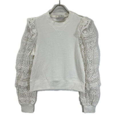 sea NEW YORK シーニューヨーク RS22-062 22SS ホワイト Patrizia lace l/slv combo sweatshirt レーススリーブスウェット トップス