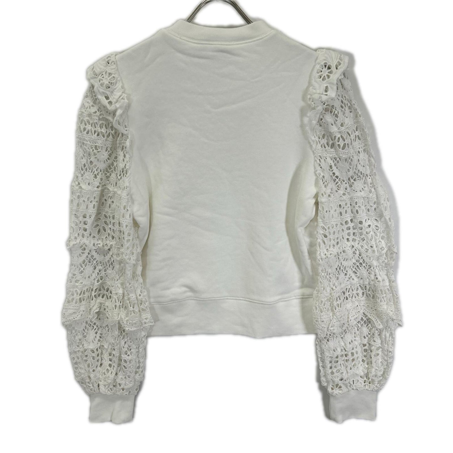 sea NEW YORK シーニューヨーク RS22-062 22SS ホワイト Patrizia lace l/slv combo sweatshirt レーススリーブスウェット トップス