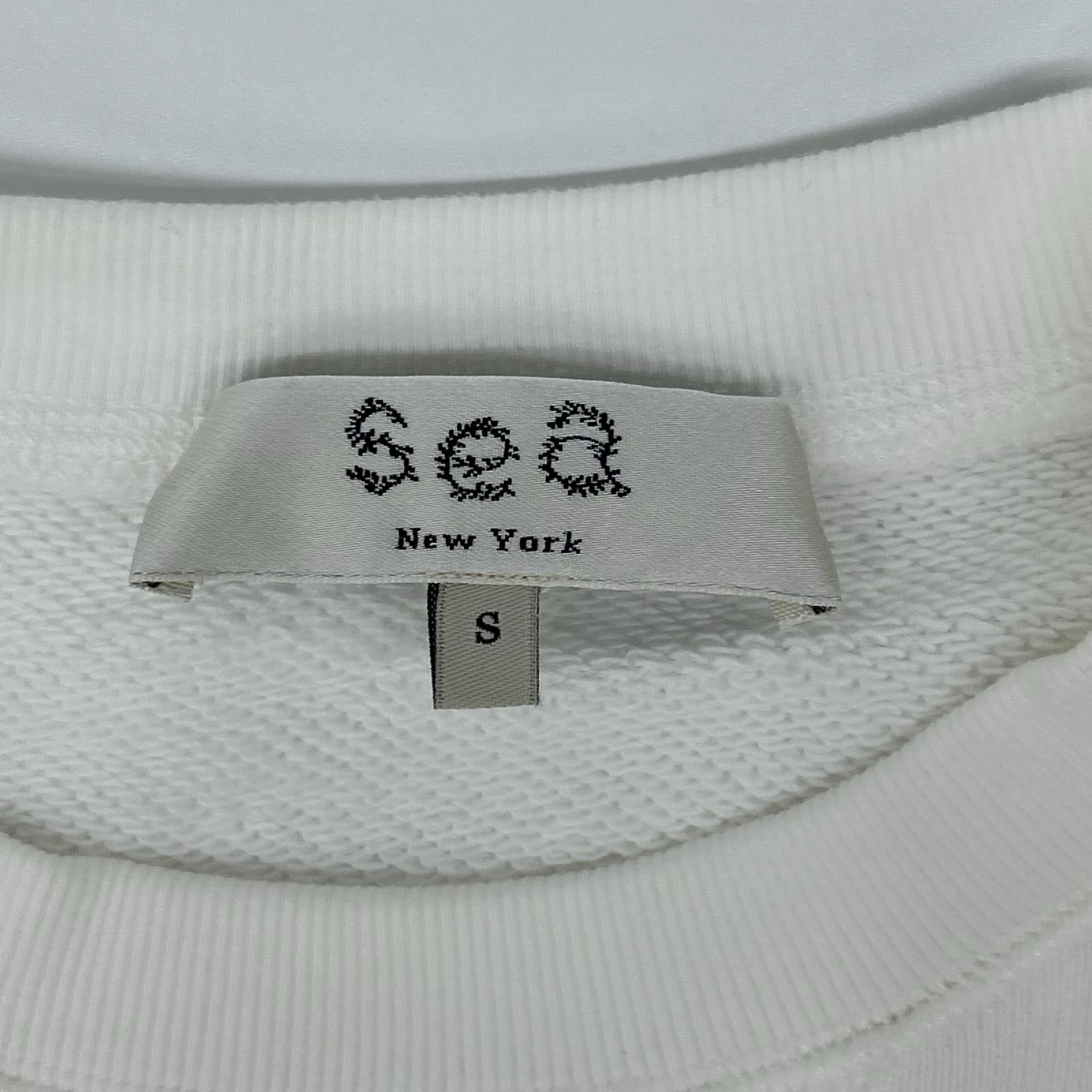 sea NEW YORK シーニューヨーク RS22-062 22SS ホワイト Patrizia lace l/slv combo sweatshirt レーススリーブスウェット トップス