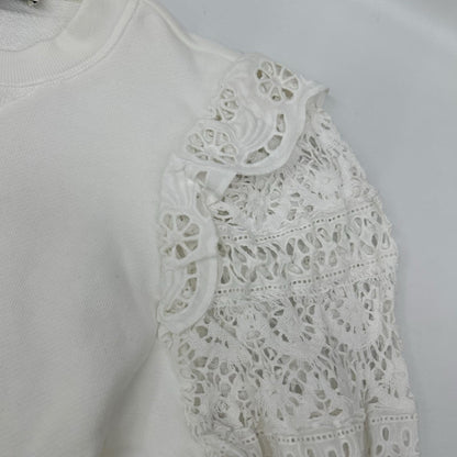 sea NEW YORK シーニューヨーク RS22-062 22SS ホワイト Patrizia lace l/slv combo sweatshirt レーススリーブスウェット トップス
