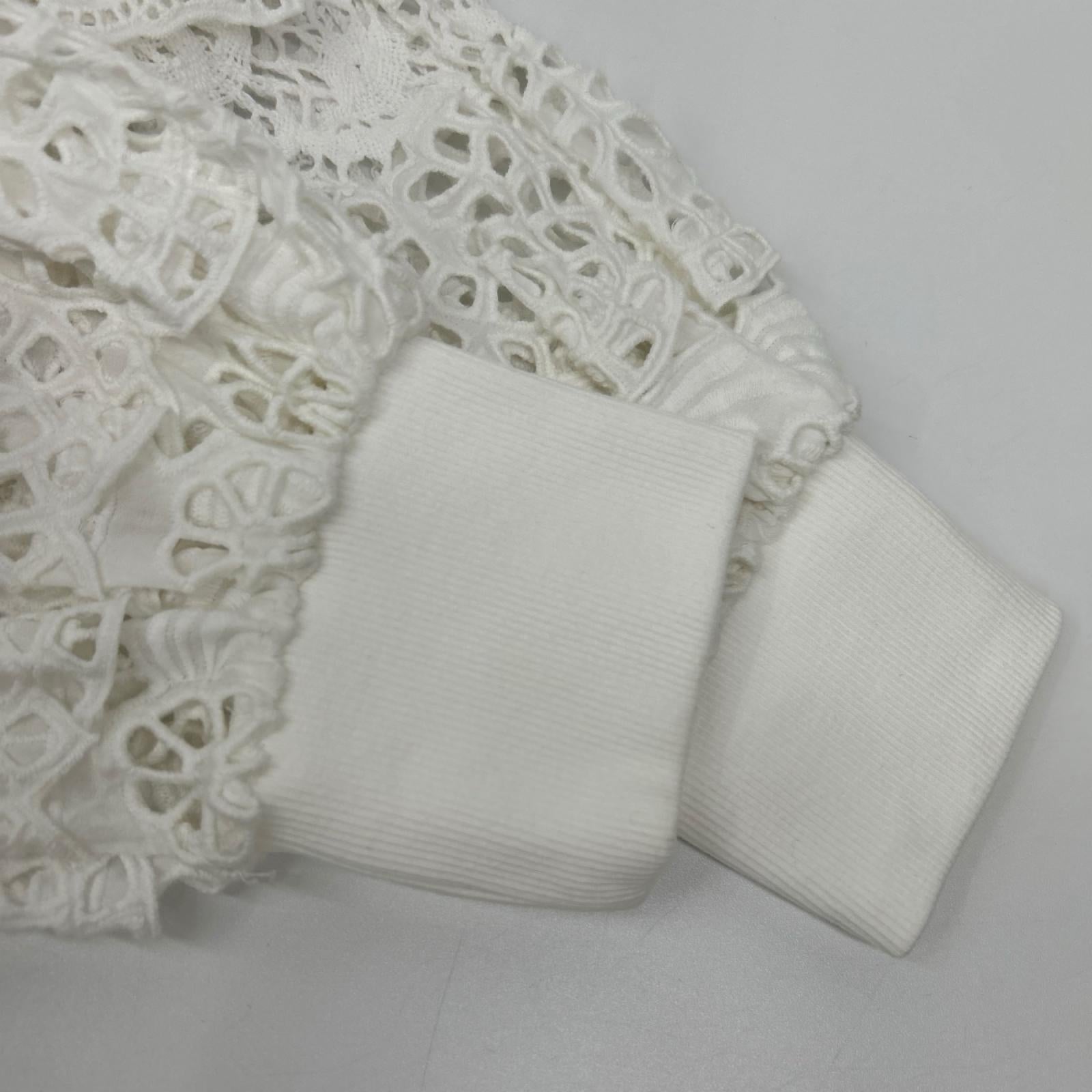 sea NEW YORK シーニューヨーク RS22-062 22SS ホワイト Patrizia lace l/slv combo sweatshirt レーススリーブスウェット トップス